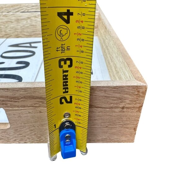 Hot Cocoa Wood Tray Rustic Farmhouse Kitchen Sign 14in Decorative Box Decor - Picture 6 of 16